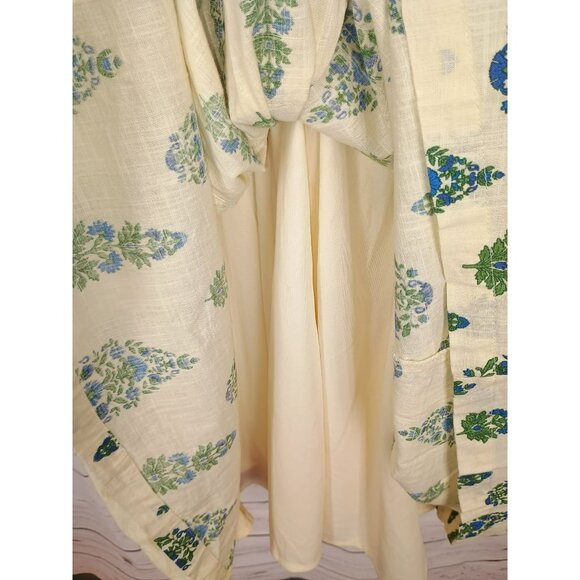 Japna Womens XL Spaghetti Strap Maxi Dress With Blue & Green Floral Print - Picture 5 of 6